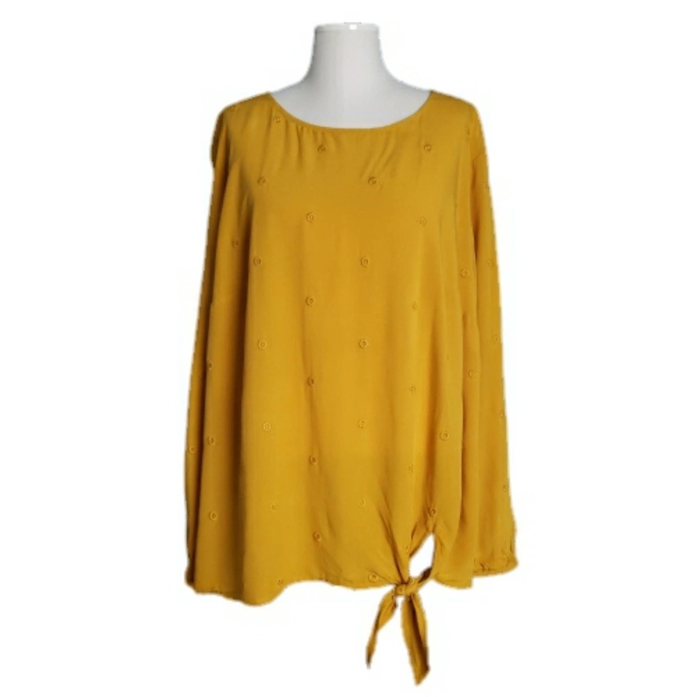 LOFT Plus Embroidered Dot Pullover Top